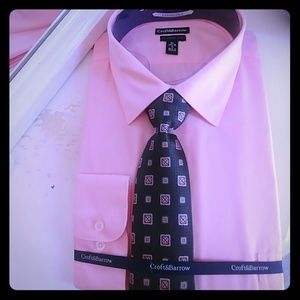 New! Pink Dress Shirt with tie